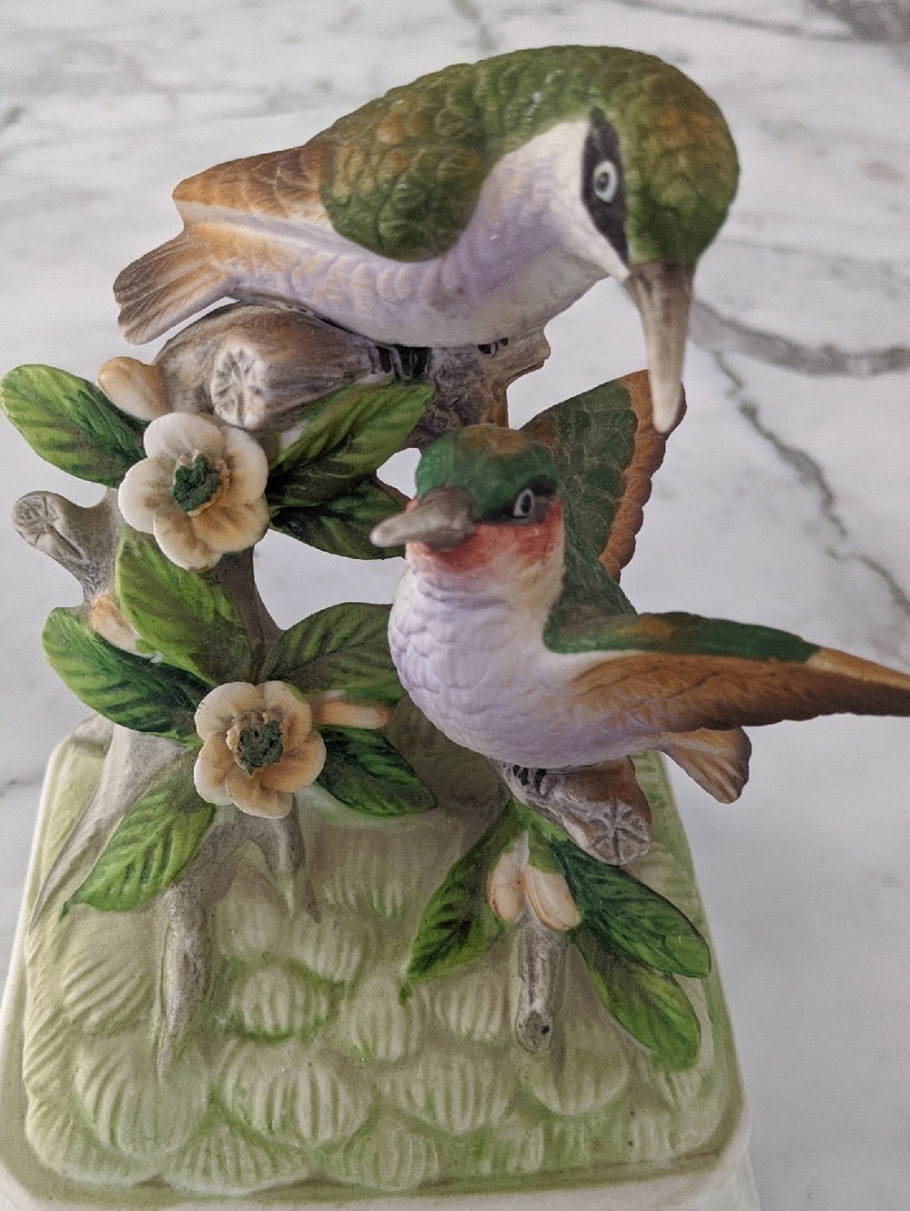 Gorham Perch Hummingbirds Figurine Music Box "Sunrise Sunset"